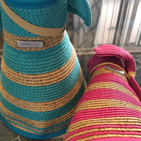 San Diego Hat Co Roll Up Striped Visor NWOT - Picture 3 of 4